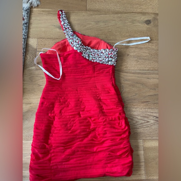 Jovani one shoulder formal mini dress 10 - Picture 7 of 8